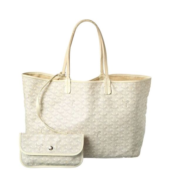 Goyard Handbags - Goyard White Goyardine Coated Canvas Goyardine Saint Louis Pm (Authentic